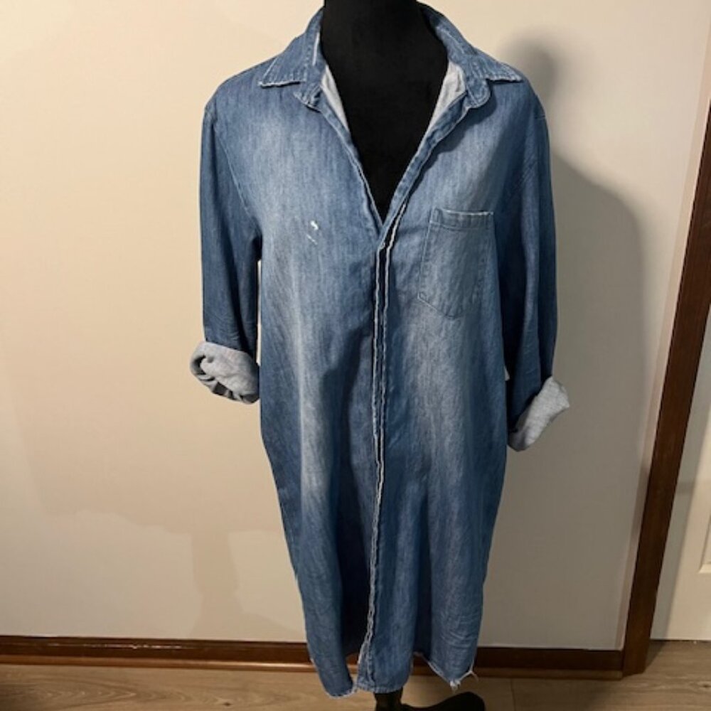Frank & Eileen Mary Classic Shirtdress famous denim Vintage Stonewashed Indigo